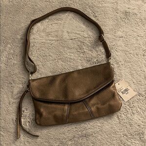 Bronze Metallic Crossbody  Clutch Bag